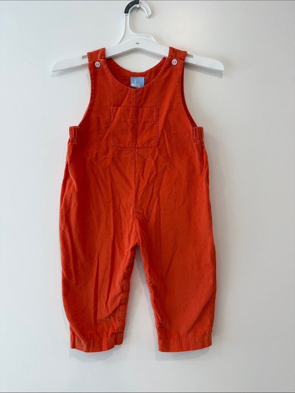 Orange Corduroy Kids Overalls